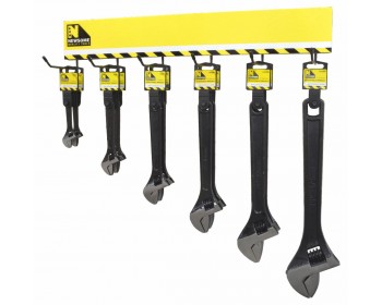 Rack of Professional Adjustable Wrenches